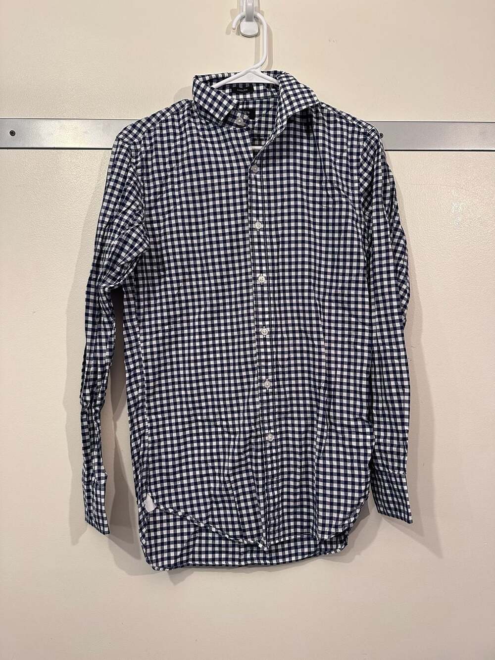 J. Crew Ludlow 120s 2 Ply Gingham Shirt Size S Blue